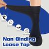 Facool Non-Binding Diabetic Socks, Men Women Merino Wool Moisture Wicking Soft Loose Top Non Slip Seamless Diabete Socks, 3 Pairs Black+Dark Grey+Navy Blue, US Women 6-8.5 / US Men 4-7.5 view 3