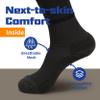 Facool Non-Binding Diabetic Socks, Men Women Merino Wool Moisture Wicking Soft Loose Top Non Slip Seamless Diabete Socks, 3 Pairs Black+Dark Grey+Navy Blue, US Women 6-8.5 / US Men 4-7.5 view 4