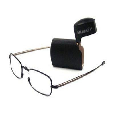Foster Grant Men's Gideon Folding Rectangular Reading Glasses (Black, 3.25)