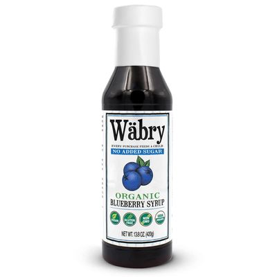 Wbry Blueberry Syrup No Added Sugar  13.8oz (390g), Natural Fruit Flavor Organic Snow Cone Syrup Sweetened with Stevia & Erythritol for Shaved Ice, Waffles, Ice Cream, Tea, Non-GMO, Dye-Free & Vegan