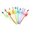 10pcs Disposable Christmas Colorful Drinking Straws Restaurant Bar Beverage Party Supplies Assorted Colors view 1