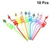 10pcs Disposable Christmas Colorful Drinking Straws Restaurant Bar Beverage Party Supplies Assorted Colors view 2