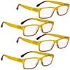 READING GLASSES 4 pack Ladies Stylish Colorful Readers for Women Reading (Yellow, 3.50) view 1