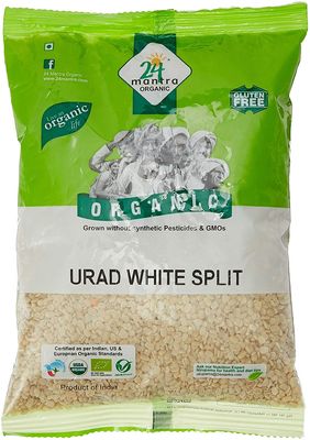 24 Mantra Organic Urad Dal White Split, 500g