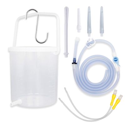 Topquafocus Large Enema Bucket Kit Anti-backflow Enema Kit for Men Women Colon Cleansing Detox Enemas 2 quarts Capacity 5 Tips Enema Kit