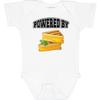 inktastic Powered By Grilled Cheese Sandwich Baby Bodysuit Newborn 0020 White 389fc view 1