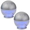 2 Units EcoGecko Little Squirt Glowing Water, Air Revitalizer, Air Freshener, Room Aromatizer, Aroma and Essential Oil Diffuser with 10ML Lavender Oil, Silver