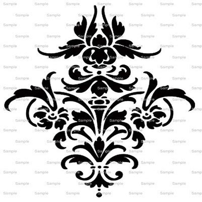 1/4 Sheet ~ Traditional Damask Solo Print Pattern ~ Edible Cake/Cupcake Topper!!!