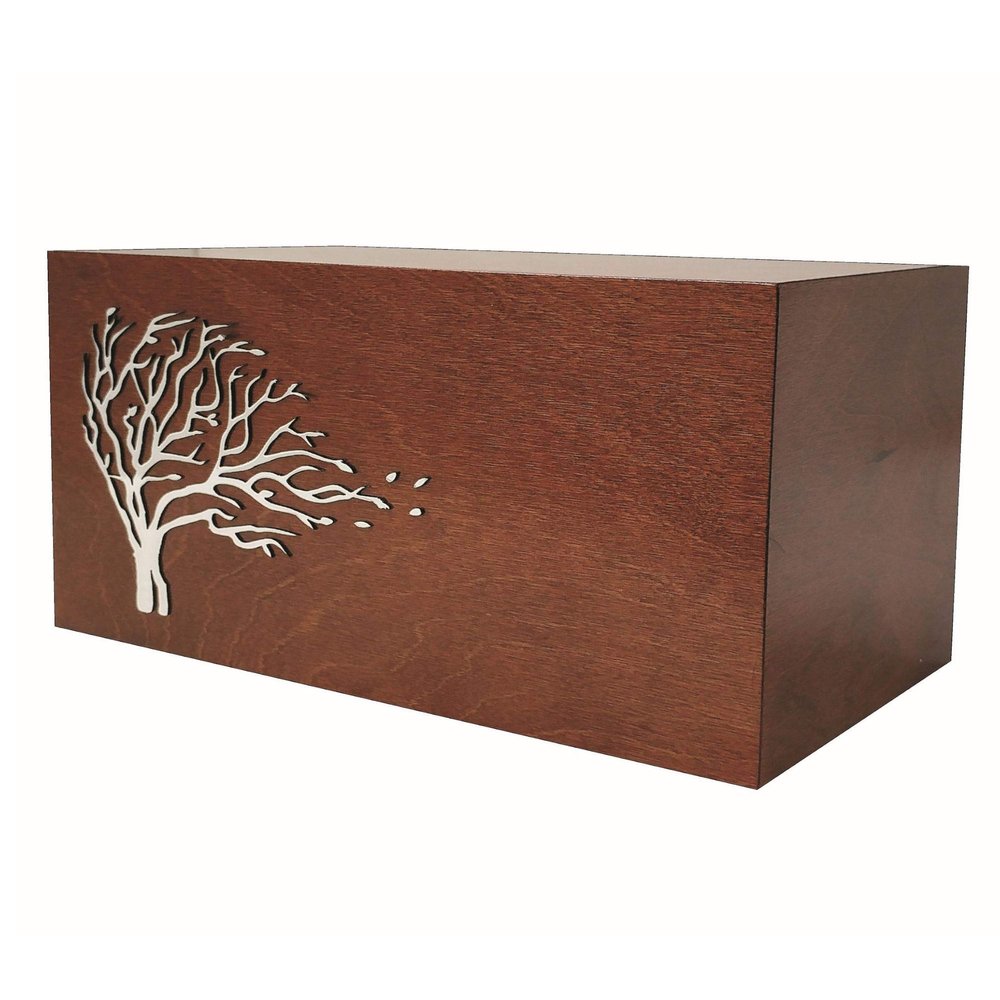 Artistic Adult Cremation Urn for Ashes Funeral urn Unique Memorial with Tree (Brown)