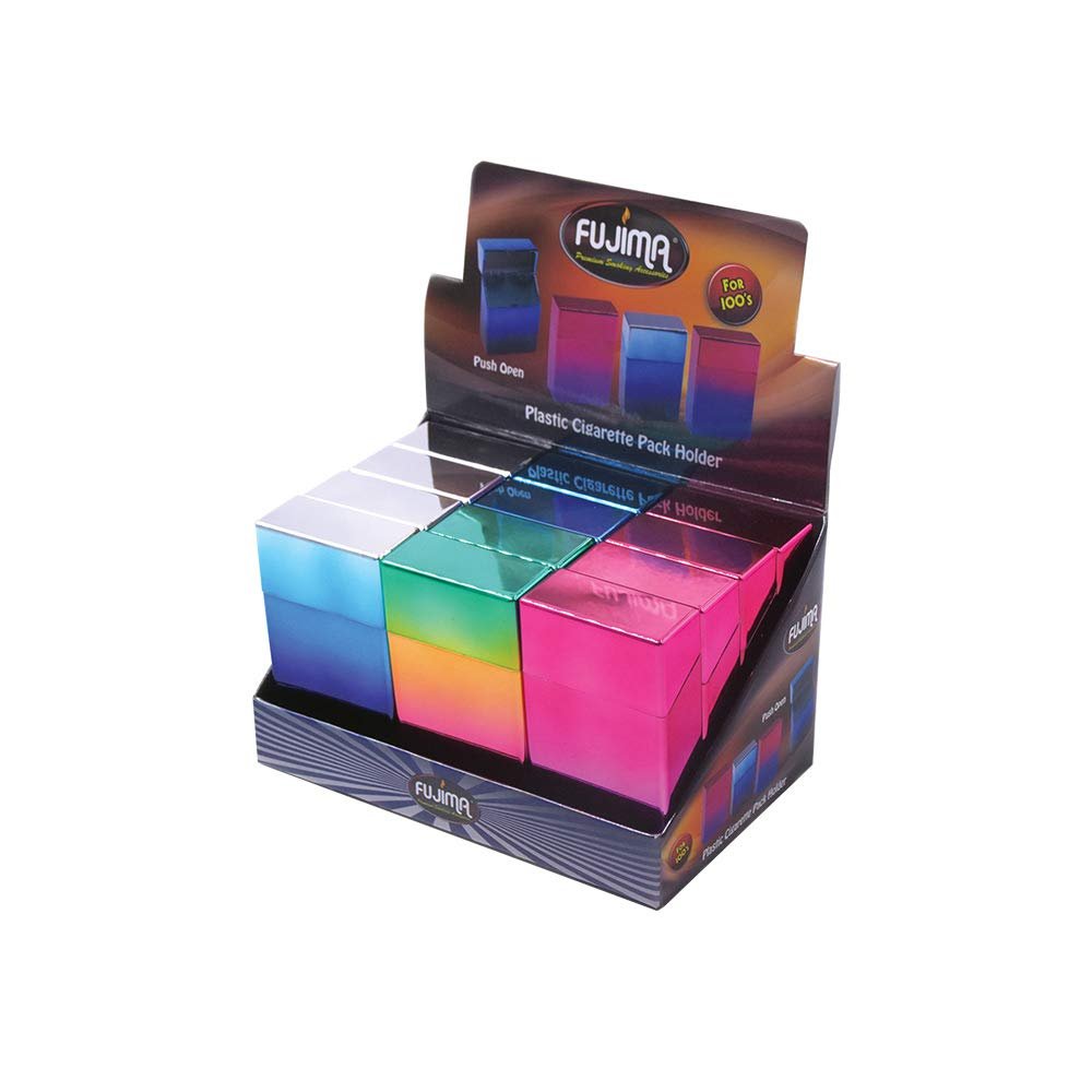 12pc Display - Fujima Gradient Cig Case - 100s / Assorted Colors