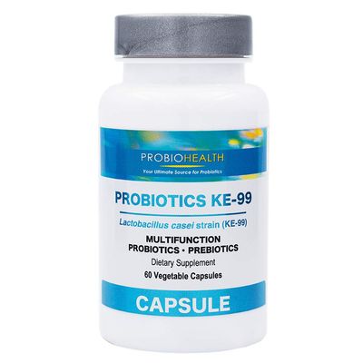 Probiohealth: Probiotics 6 Billion CFU, Probiotics for Women and Men, Lactobacillus casei (KE-99), FOS, Trehalose, Vegetarian Capsules, 60 Count
