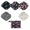 5 Cloth Menstrual Pads 1 Wet Bag Small Panty Liners Reusable Washable (Small Panty Liners, Purple Feather) view 1