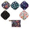 5 Cloth Menstrual Pads 1 Wet Bag XS Panty Liners Reusable Washable (XS Panty Liners, Animal) view 1