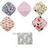 5 Cloth Menstrual Pads 1 Wet Bag XS Panty Liners Reusable Washable (XS Panty Liners, Grey Deer) view 1