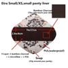 5 Cloth Menstrual Pads 1 Wet Bag XS Panty Liners Reusable Washable (XS Panty Liners, Grey Deer) view 2