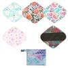 5 Cloth Menstrual Pads 1 Wet Bag Small Panty Liners Reusable Washable (Small Panty Liners, Scales) view 1