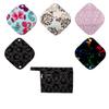 5 Cloth Menstrual Pads 1 Wet Bag XS Panty Liners Washable Reusable (XS Panty Liners, Black Lace) view 1