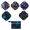 5 Cloth Menstrual Pads 1 Wet Bag XS Panty Liners Reusable Washable (XS Panty Liners, Daisy) view 1