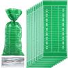 Blulu 100 Pcs Football Goodie Bags Heat Sealable Cellophane Candy Bags Treat with Silver Twist Ties for Football Theme Birthday Party Favor Decorations view 1