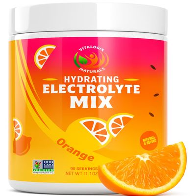 Electrolyte Powder  Zero Sugar Orange Hydration Mix | 90 Servings | Keto, Vegan, Gluten-Free | Natural Electrolytes for Muscle Recovery, Energy & Cramp Support | for Women, Runners, Athletes