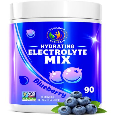 Blueberry Hydration Powder  Zero Sugar Electrolyte Drink Mix | 90 Servings | Keto, Vegan, Gluten-Free | Natural Electrolytes for Muscle Recovery, Energy, Cramp Relief | for Women, Runners