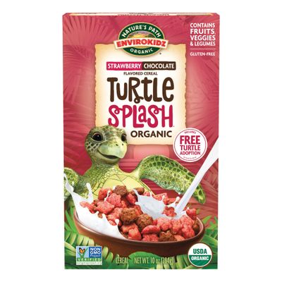 EnviroKidz Organic Turtle Splash Cereal, 10 oz (Pack of 12), Strawberry & Chocolate, Gluten Free, Non-GMO, Fair Trade, by Nature's Path