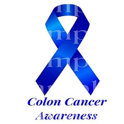 1/2 Sheet - Blue Colon Cancer Awareness Ribbon - D24508-2D Edible Cake Cupcake Party Topper
