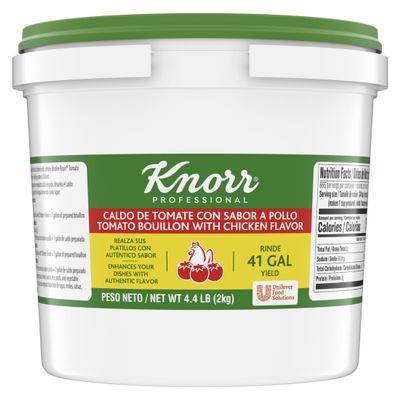 Knorr Professional Caldo de Tomate, Tomato Bouillon with Chicken Flavor Granulated Base, Bouillon as a Base, Marinade, Flavor Enhancer, Shelf Stable Convenience, 0g Trans Fat, 4.4 lbs (Pack of 1)