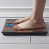 Taylor Digital Scales for Body Weight, Extra High Accurate 440 LB Capacity, Unique Blue LCD, Farmhouse Look, Auto On and OffScale, 12.4 x 12.4 Inches, Brown view 2