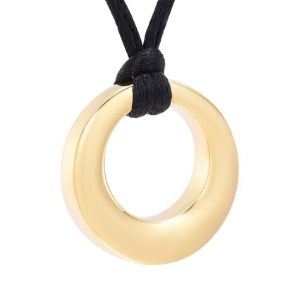 Yinplsmemory Cremation Jewelry Keepsake Urn Necklace for Ashes Circle of Life Stainless Steel Ashes Jewelry (Gold)