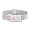 LinnaLove Lymphedema Alert Bracelets No Needle or BP Bracelets Stainless Steel Medical Bracelets for Women (Mesh band-Steel) view 1