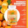 Vitamin C Gummies 1000mg  Chewable Multivitamin for Adults & Kids with Zinc for Immune & Collagen Support  Maximum Strength, Natural Orange Flavor  Gluten Free, Non-GMO, Vegetarian  60 Gummies view 4