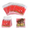 NEWANOVI Christmas Cellophane Bags, 100 Pcs Clear Resealable Merry Christmas Sealed Plastic Cellophane Gift Bags with Adhesive Closure for Bakery, Cookie, Candies, 3.9 * 3.9 Inches view 1
