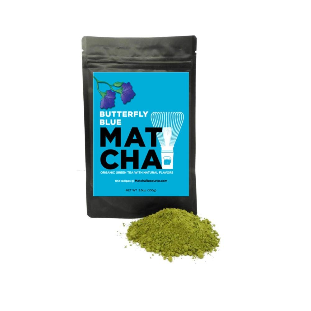 The Whistling Kettle Organic Matcha Green Tea Powder - Refreshing & Energizing Tea with Natural Flavors - Butterfly Blue, 3.5 oz Bag (100 grams)