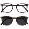 OPULIZE BEX Reading glasses for Women Men, Large Designer Style Sturdy frame with Spring Hinges,Matt Black, Matt Brown Tortoiseshell Black Arms +3.5 (Pack of 2) view 1