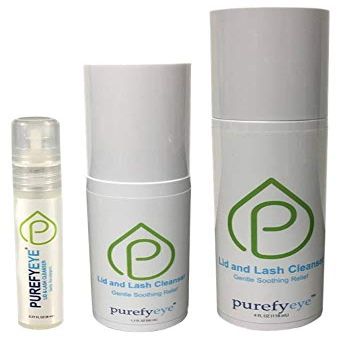 PUREFYEYE (Bundle) Eyelid Daily Cleanser for Relief from Dry Eyes, Itchy Skin, Rosacea, Pink Eyes. Gentle, Non-irritating and Hypoallergenic. (8ml, 1.7oz, 4oz)