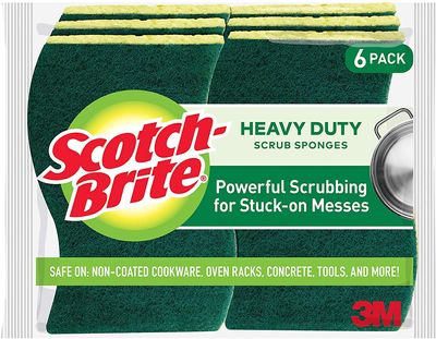 Scotch-Brite Heavy Duty Scrub Sponge, 6 Scrub Sponges, 10 Pack