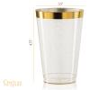 100 Gold Plastic Cups 14 Oz Gold Glitter with a Gold Rim - Premium Disposable Party Cups - Elegant and Classy Sturdy Cups - Weddings Birthdays Anniversaries and Other Social Events view 2