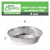 EcoQuality 6" Round Aluminum Foil Pans - Disposable Containers with Foldable Walls for Pie Baking, Cooking, Serving, Reheating, and Storing - Freezer and Oven Safe Tart Pan 250 Pack view 2