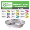 EcoQuality 6" Round Aluminum Foil Pans - Disposable Containers with Foldable Walls for Pie Baking, Cooking, Serving, Reheating, and Storing - Freezer and Oven Safe Tart Pan 250 Pack view 3