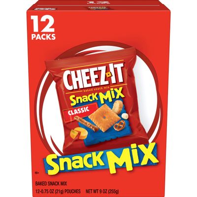Cheez-It Snack Mix, Office and Kids Snacks, Classic, 9oz Box (12 Packs)