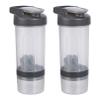 Amazon Basics Protein Shaker Bottle with Mixer Ball, Cups for Shakes, 20 oz, 2-Pack, Gray, 11.8x9x23 cm view 1