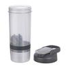 Amazon Basics Protein Shaker Bottle with Mixer Ball, Cups for Shakes, 20 oz, 2-Pack, Gray, 11.8x9x23 cm view 2