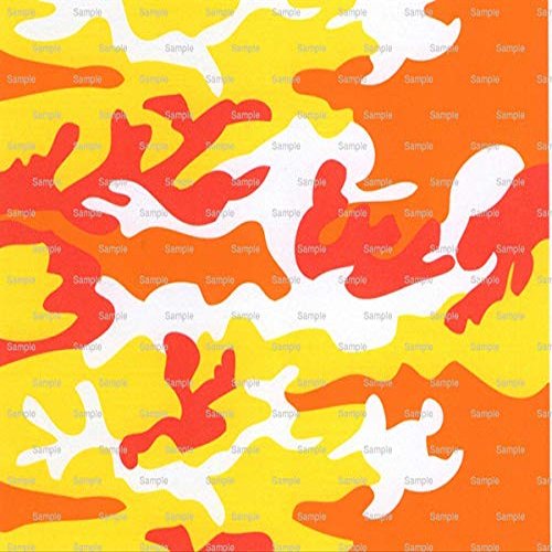 1/4 Sheet ~ Orange, Yellow, & Red Camo Birthday ~ Edible Cake/Cupcake Topper!!!