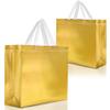 Nush Nush Large Gold Reusable Gift Bags With Handles - Set of 15, Bulk, Christmas, Birthday, Party Favor Bags - 13Wx5Dx11H view 1