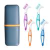 4Pcs Denture Brushes with Carrying Case, Hard Double Sided Denture Cleaning Brush Heads for False Teeth Cleaning view 1