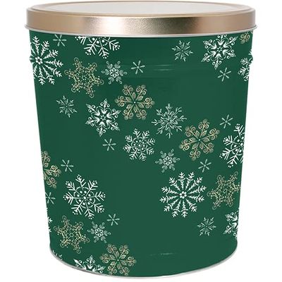 C.R. Frank Popcorn - Gourmet Popcorn Tin, 3.5 Gallon, Emerald Snowflakes (All Cheese)