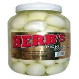 Herb's Pickled Eggs 67 oz Gallon size plastic jar Packed In Vinegar