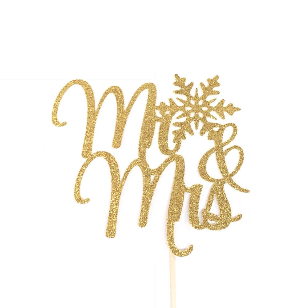 Atelier Elegance Mr and Mrs Cake Topper, Winter Wedding Cake Topper, Winter Bridal Shower Topper