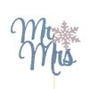 Atelier Elegance Mr and Mrs Cake Topper, Winter Wedding Cake Topper, Winter Bridal Shower Topper view 1